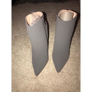 GRAY SUEDE ANKLE BOOTS